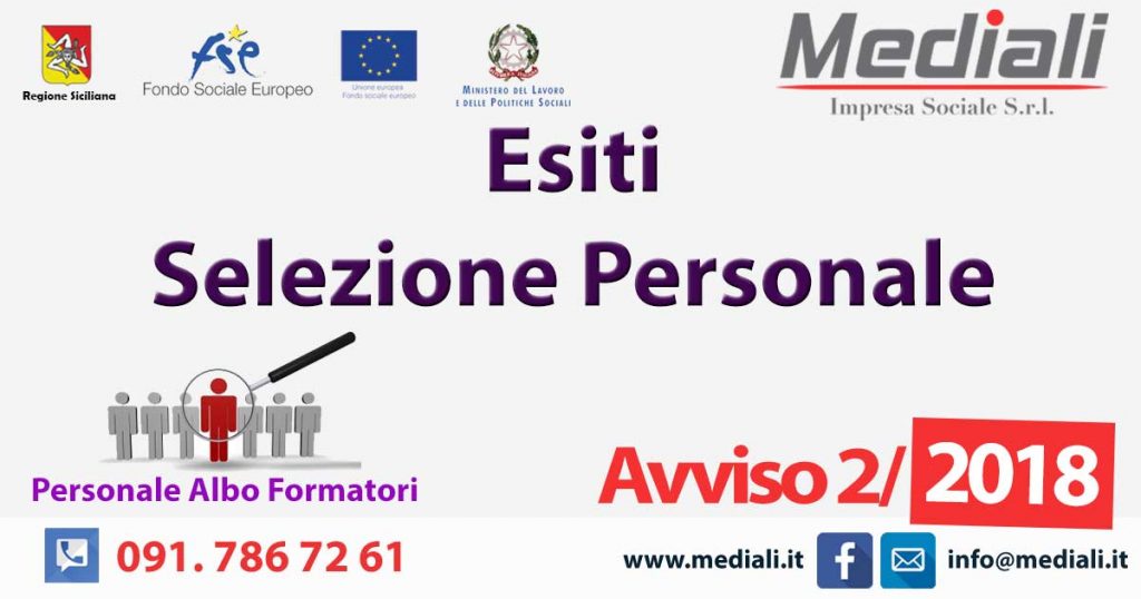 Esiti selezione personale avviso 2/2018
