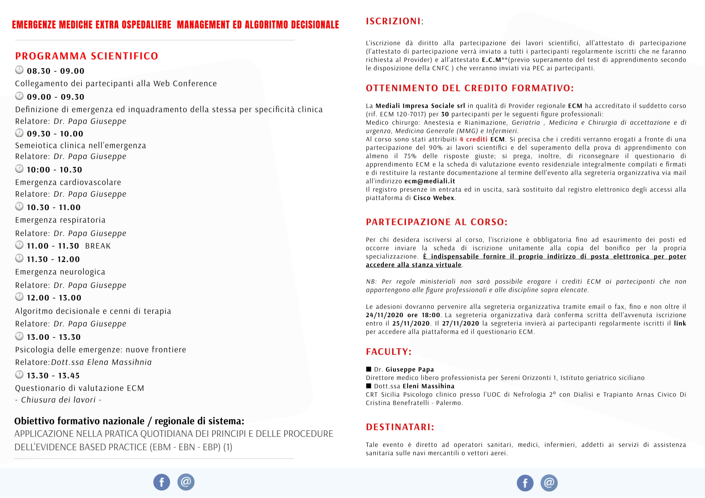 EMERGENZE MEDICHE EXTRA OSPEDALIERE  MANAGEMENT ED ALGORITMO DECISIONALE